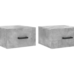 Franconville Nachtkastjes 2 st wandgemonteerd 35x35x20 cm betongrijs Franconville Nachtkastjes 2 st wandgemonteerd 35x35x20 cm betongrijs