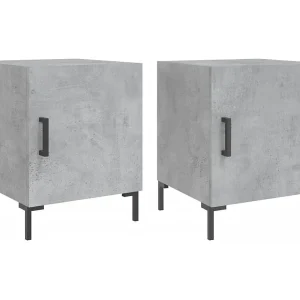 Emarente  Nachtkastjes 2 st 40x40x50 cm bewerkt hout betongrijs
