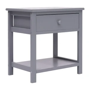 Dylana  Nachtkastje 2 st 40x29x42 cm paulowniahout grijs