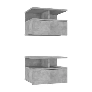 Emmanuelle  Nachtkastjes 2 st 40x31x27 cm bewerkt hout betongrijs