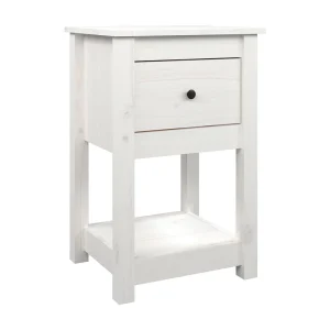 Fourmies  Nachtkastje 40x35x61,5 cm massief grenenhout wit