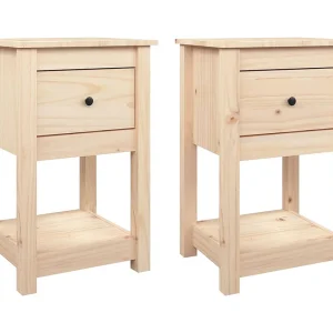 Fourmies  Nachtkastjes 2 st 40x35x61,5 cm massief grenenhout