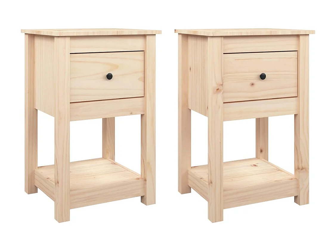 Fourmies Nachtkastjes 2 st 40x35x61,5 cm massief grenenhout