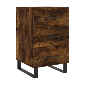 Eilven Nachtkastje 40x40x66 cm bewerkt hout gerookt eikenkleurig Eilven Nachtkastje 40x40x66 cm bewerkt hout gerookt eikenkleurig