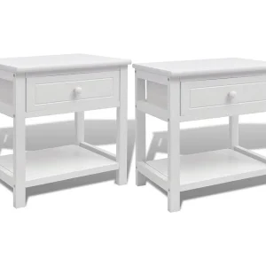 Dylana  Nachtkastjes 2 stuks hout wit