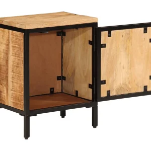 Garden Furniture – Nachtkastje 40x30x52,5 cm massief ruw mangohout Garden Furniture – Nachtkastje 40x30x52,5 cm massief ruw mangohout