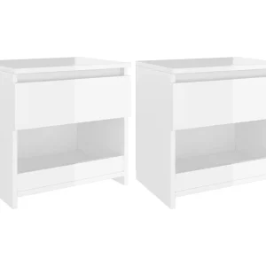 Elle Nachtkastjes 2 st 40x30x39 cm bewerkt hout hoogglans wit Elle Nachtkastjes 2 st 40x30x39 cm bewerkt hout hoogglans wit