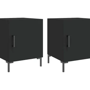 Emarente  Nachtkastjes 2 st 40x40x50 cm bewerkt hout zwart