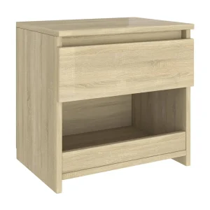 Elle Nachtkastje 40x30x39 cm bewerkt hout sonoma eikenkleurig Elle Nachtkastje 40x30x39 cm bewerkt hout sonoma eikenkleurig