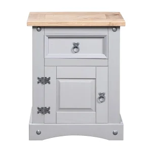 Garden Furniture –  Nachtkastje 53x39x67 cm Mexicaans grenenhout Corona-stijl grijs