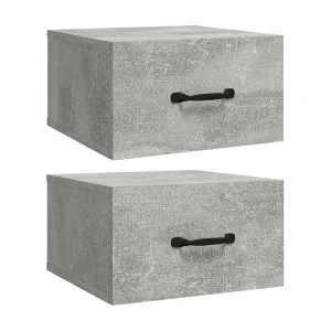 Gemma Nachtkastjes 2 st wandgemonteerd 35x35x20 cm betongrijs Gemma Nachtkastjes 2 st wandgemonteerd 35x35x20 cm betongrijs