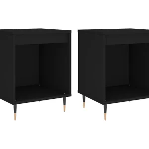 Dustin Mason  Nachtkastjes 2 st 40x35x50 cm bewerkt hout zwart