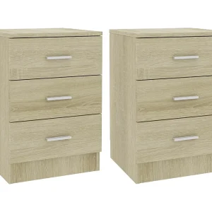 Drumraney Nachtkastjes 2 st 38x35x56 cm bewerkt hout sonoma eikenkleurig Drumraney Nachtkastjes 2 st 38x35x56 cm bewerkt hout sonoma eikenkleurig
