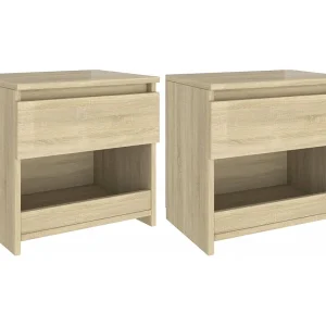 Elle Nachtkastjes 2 st 40x30x39 cm bewerkt hout sonoma eikenkleurig Elle Nachtkastjes 2 st 40x30x39 cm bewerkt hout sonoma eikenkleurig