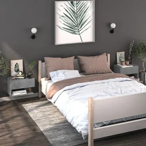 Freke Nachtkastjes 2 st wandgemonteerd betongrijs Freke Nachtkastjes 2 st wandgemonteerd betongrijs