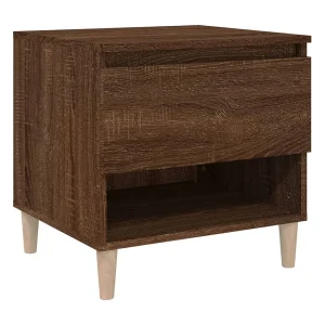 Galorn Nachtkastje 50x46x50 cm bewerkt hout bruin eikenkleur Galorn Nachtkastje 50x46x50 cm bewerkt hout bruin eikenkleur