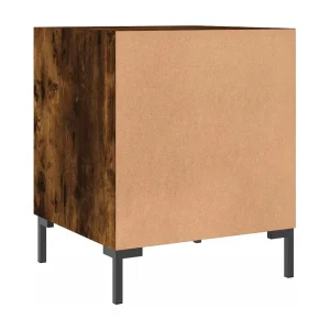 Emarente  Nachtkastjes 2 st 40x40x50 cm bewerkt hout gerookt eikenkleurig