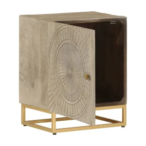Garden Furniture – Nachtkastje 40x30x50 cm massief mangohout en ijzer Garden Furniture – Nachtkastje 40x30x50 cm massief mangohout en ijzer