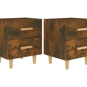 Ferrara Nachtkastjes 2 st 40x35x47,5 cm gerookt eikenkleurig Ferrara Nachtkastjes 2 st 40x35x47,5 cm gerookt eikenkleurig