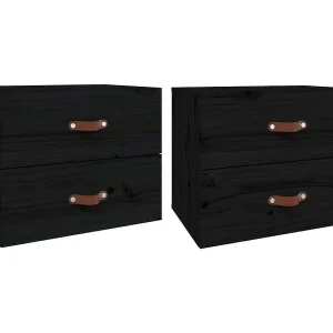 Elmont Nachtkastjes 2 st wandgemonteerd 50x36x40 cm zwart Elmont Nachtkastjes 2 st wandgemonteerd 50x36x40 cm zwart