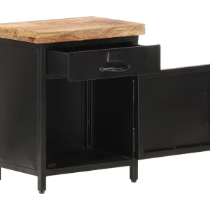 Garden Furniture – Nachtkastje 40x30x52 cm ruw mangohout Garden Furniture – Nachtkastje 40x30x52 cm ruw mangohout
