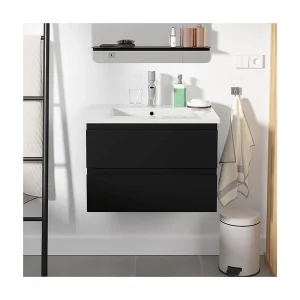 Enkele wastafelset 60cm met keramische bovenkant en chromen kraan SORRENTO Enkele wastafelset 60cm met keramische bovenkant en chromen kraan SORRENTO