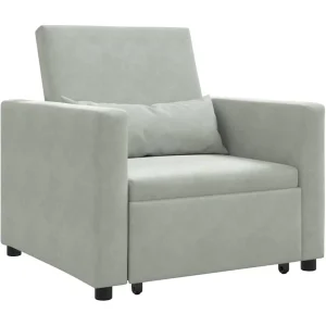 Enkele Slaapbank met wielen Lichtgrijs 90 x 165 x 87 cm Fluweel