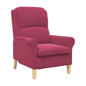 Fauteuil | Relaxstoel Wijnrood 76 x 94 x 102 cm Fluweel Fauteuil | Relaxstoel Wijnrood 76 x 94 x 102 cm Fluweel