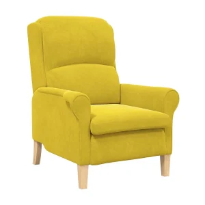 Fauteuil | Relaxstoel Geel 76 x 94 x 102 cm Fluweel