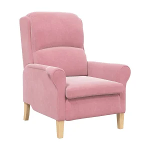 Fauteuil | Relaxstoel Roze 76 x 94 x 102 cm Fluweel Fauteuil | Relaxstoel Roze 76 x 94 x 102 cm Fluweel