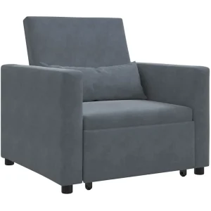 Enkele Slaapbank Donkergrijs 90 x 165 x 87 cm Fluweel