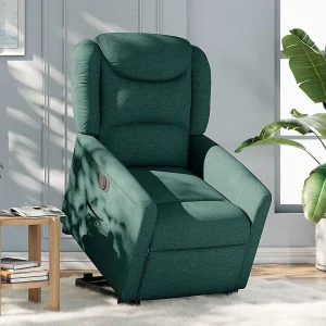 Elektrische relax en sta op stoel stof donkergroen
