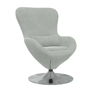 Eivormige stoel Lichtgrijs 63 x 73 x 90 cm Fluweel Eivormige stoel Lichtgrijs 63 x 73 x 90 cm Fluweel