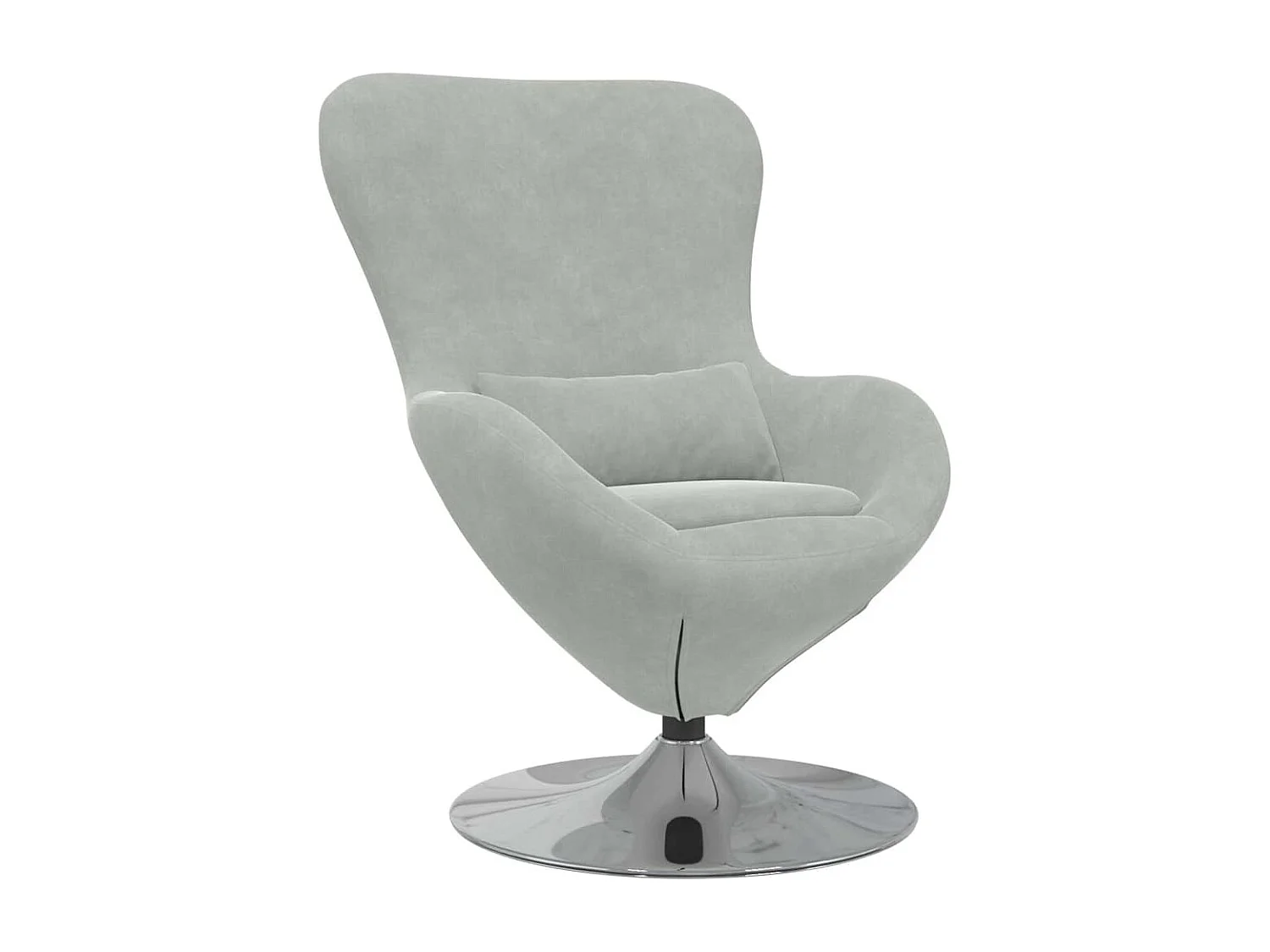 Eivormige stoel Lichtgrijs 63 x 73 x 90 cm Fluweel