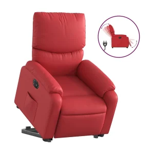 Elektrische relax en sta op stoel kunstleer rood Elektrische relax en sta op stoel kunstleer rood