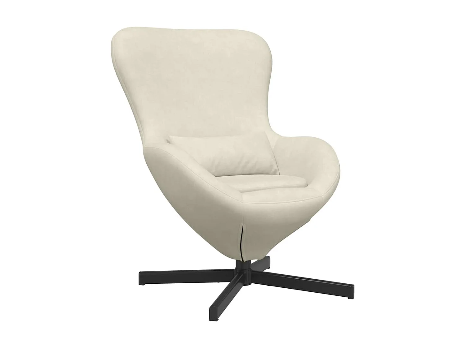 Eivormige stoel Crème 63 x 73 x 90 cm Fluweel