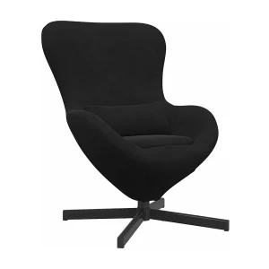 Eivormige stoel Zwart 63 x 73 x 90 cm Fluweel Eivormige stoel Zwart 63 x 73 x 90 cm Fluweel
