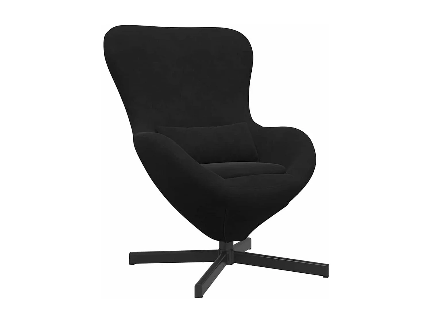 Eivormige stoel Zwart 63 x 73 x 90 cm Fluweel