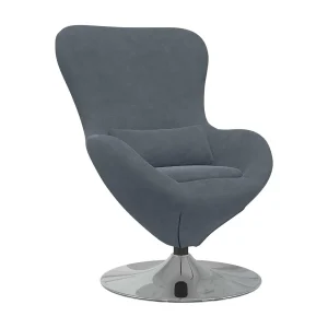 Eivormige stoel Donkergrijs 63 x 73 x 90 cm Fluweel Eivormige stoel Donkergrijs 63 x 73 x 90 cm Fluweel