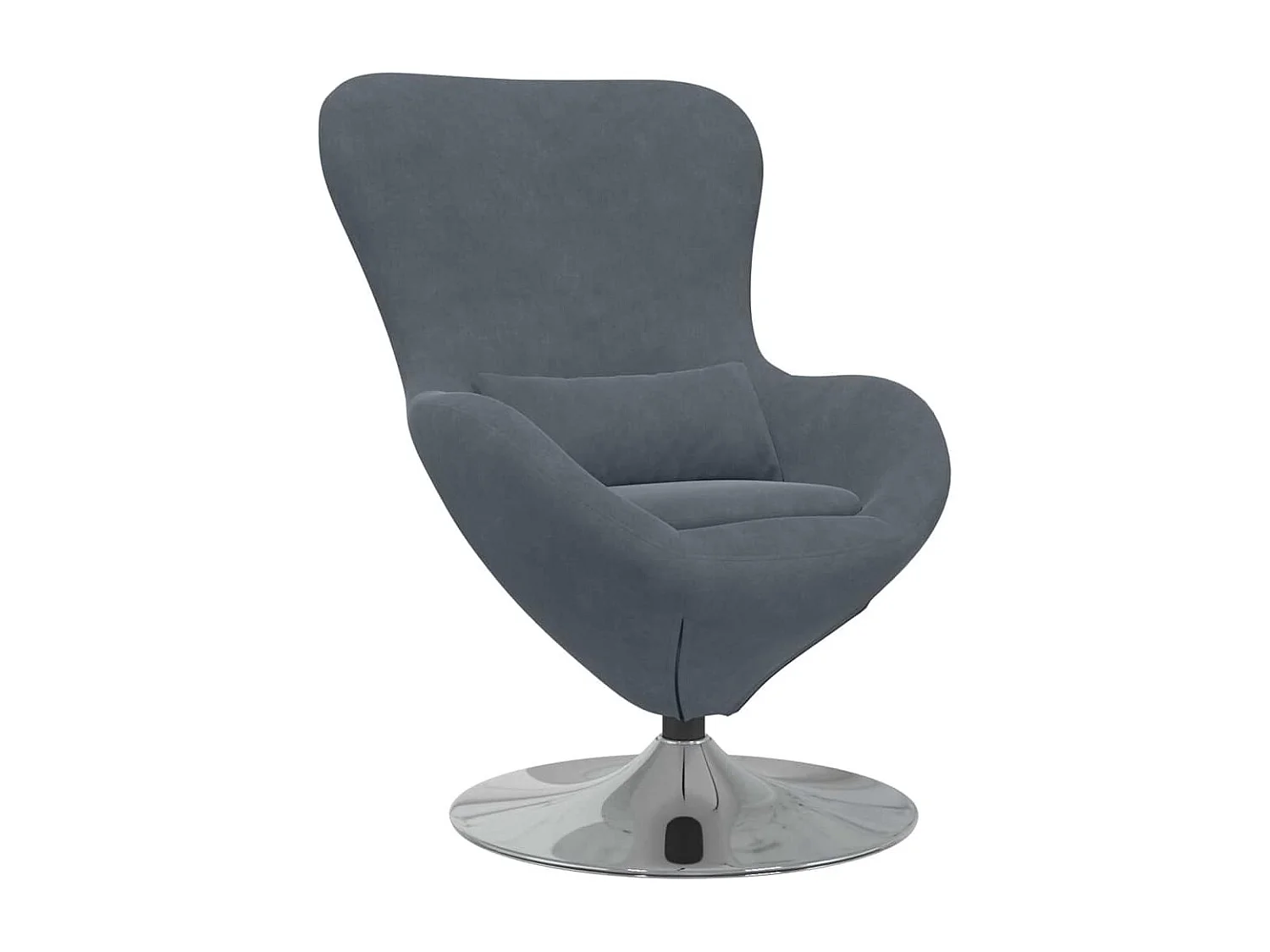 Eivormige stoel Donkergrijs 63 x 73 x 90 cm Fluweel