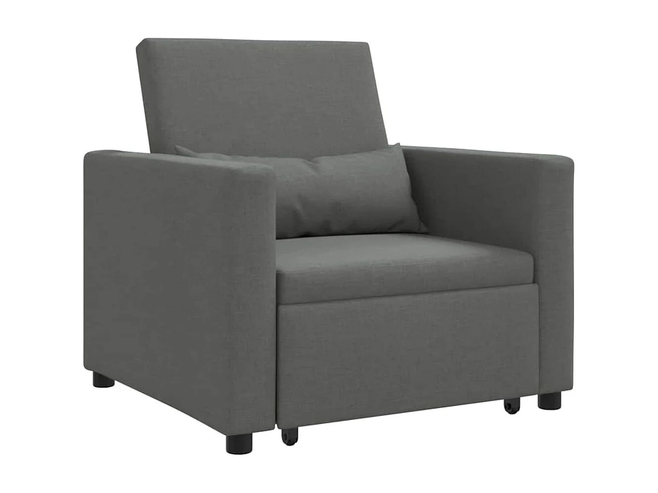 Enkele Slaapbank met wielen Donkergrijs 90 x 165 x 87 cm Stof