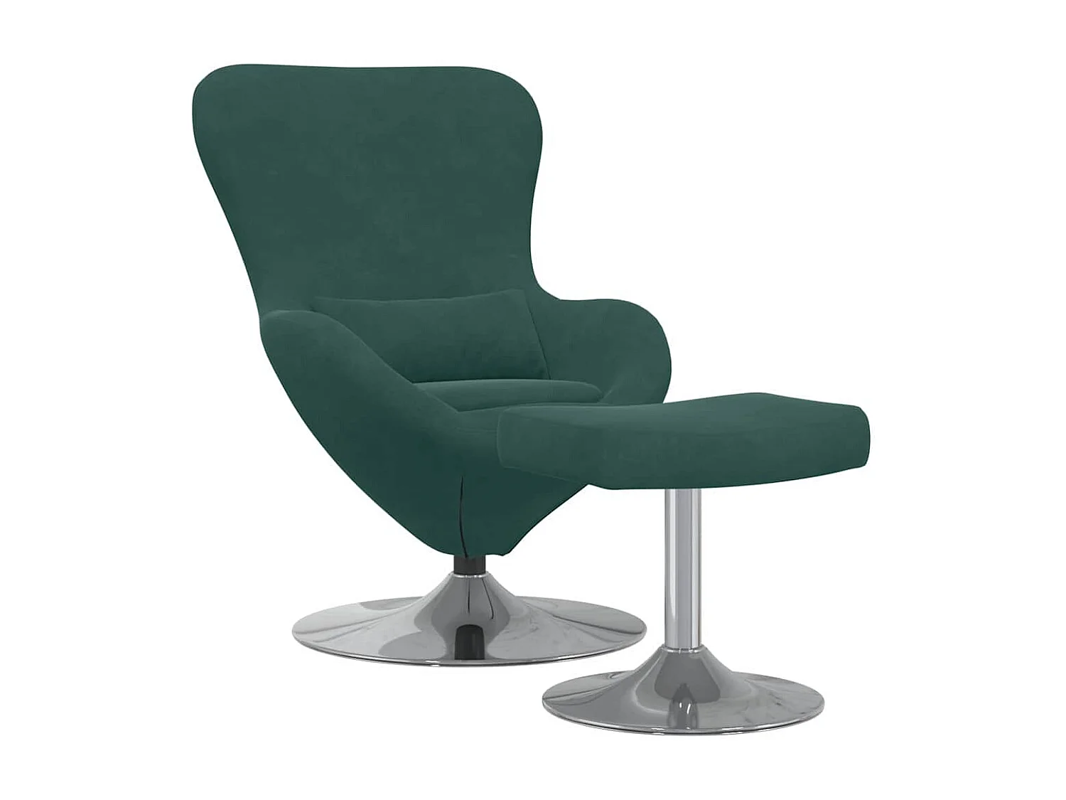 Egg Chair met Voetsteun Donkergroen 63 x 73 x 90 cm Fluweel