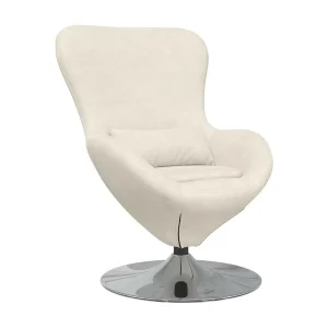Eivormige stoel Crème 63 x 73 x 90 cm Fluweel Eivormige stoel Crème 63 x 73 x 90 cm Fluweel