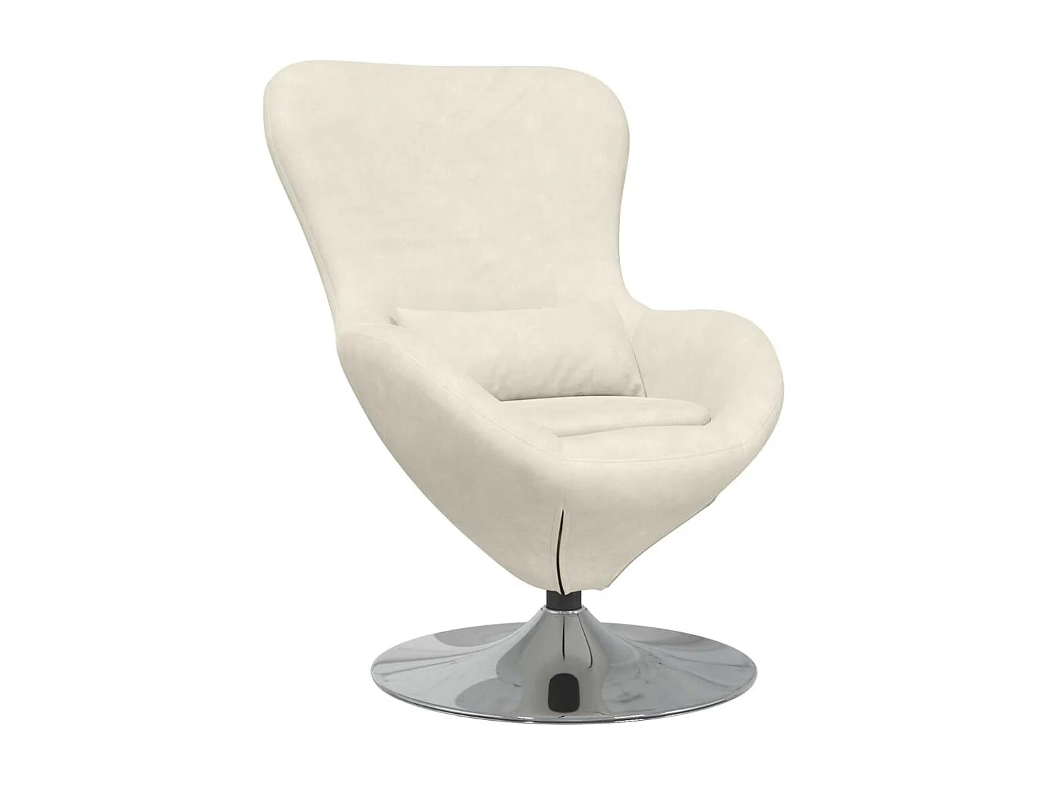 Eivormige stoel Crème 63 x 73 x 90 cm Fluweel