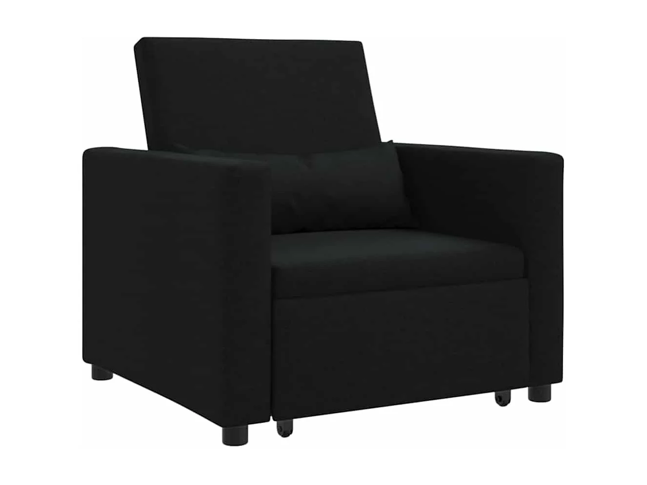 Enkele Slaapbank met wielen Zwart 90 x 165 x 87 cm Stof