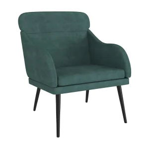 Fauteuil | Relaxstoel 63x76x80 cm fluweel donkergroen Fauteuil | Relaxstoel 63x76x80 cm fluweel donkergroen