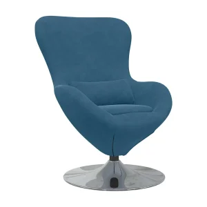 Eivormige stoel Blauw 63 x 73 x 90 cm Fluweel Eivormige stoel Blauw 63 x 73 x 90 cm Fluweel