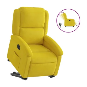 Elektrische relax en sta op stoel verstelbaar fluweel geel Elektrische relax en sta op stoel verstelbaar fluweel geel