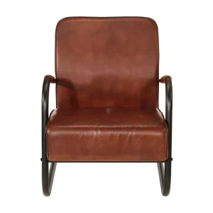 Fauteuil | Relaxstoel echt leer bruin Fauteuil | Relaxstoel echt leer bruin