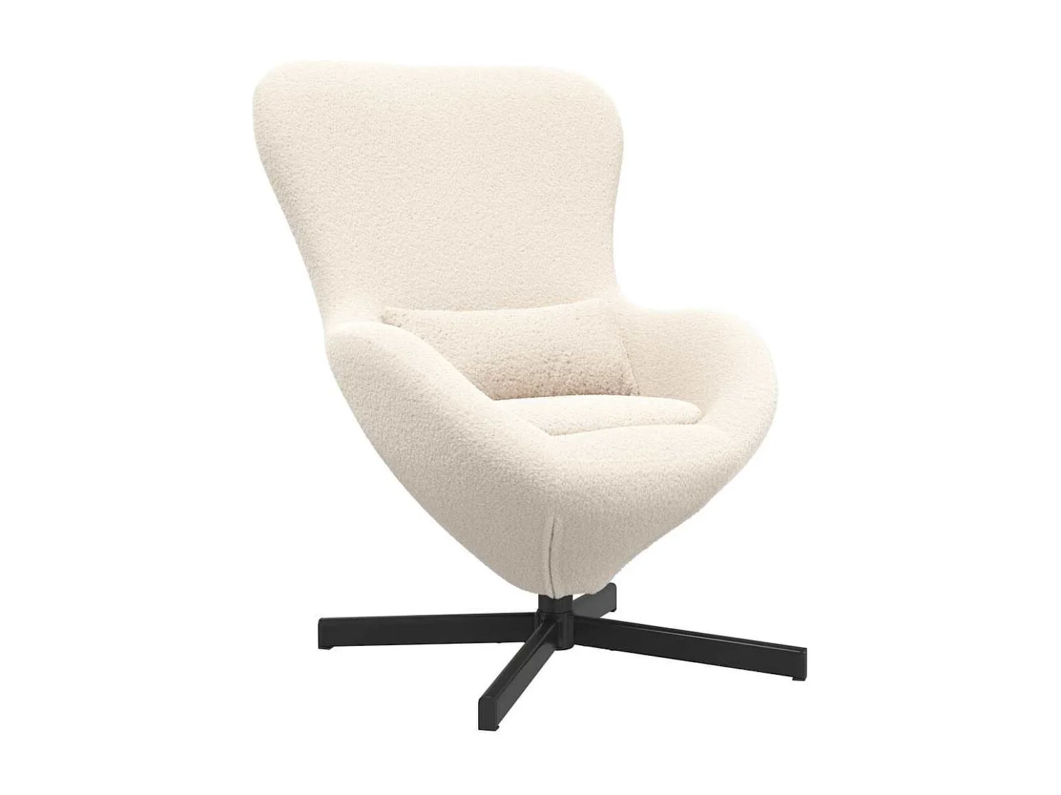 Eivormige stoel Crème 63 x 73 x 90 cm Stof